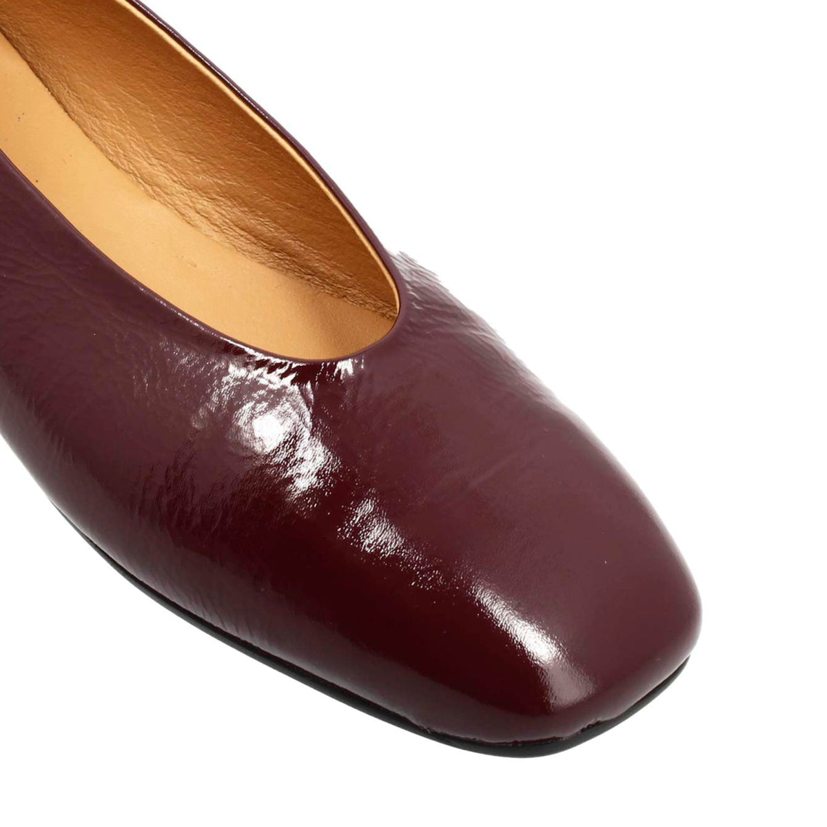 Ballerina artigianale da donna in pelle lucida colore rosso - LeonardoShoes