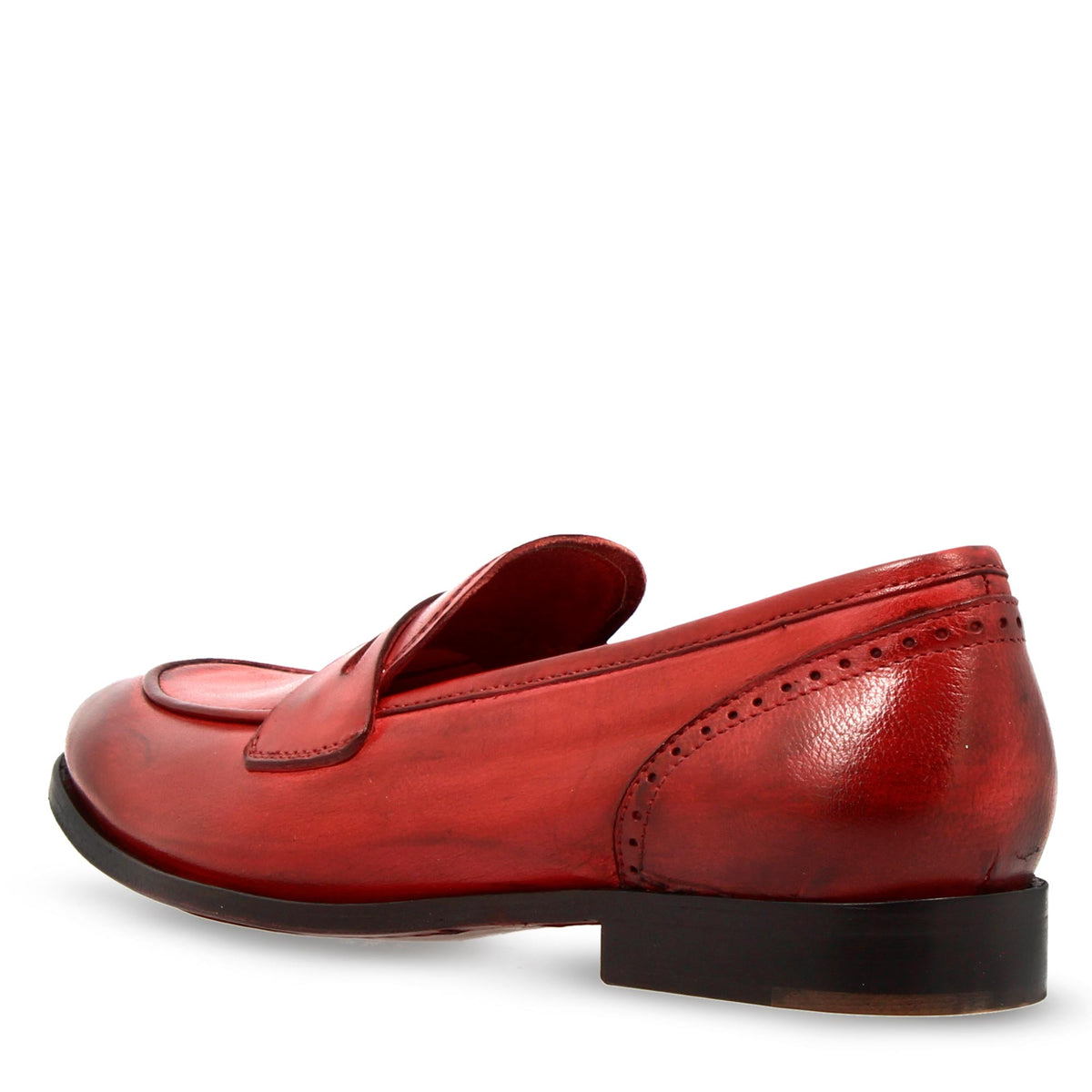 Mocassini da donna artigianali in pelle colore rosso - LeonardoShoes