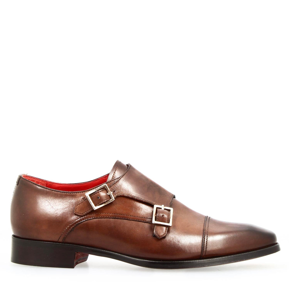 Doppia fibbia Achille da uomo in pelle marrone - LeonardoShoes