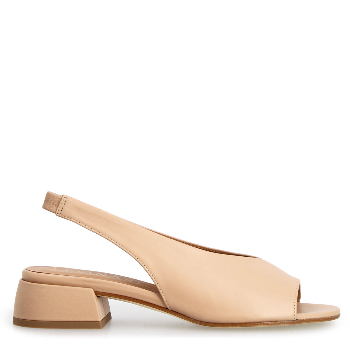 Sandalo Elettra da donna in pelle beige con tacco - LeonardoShoes