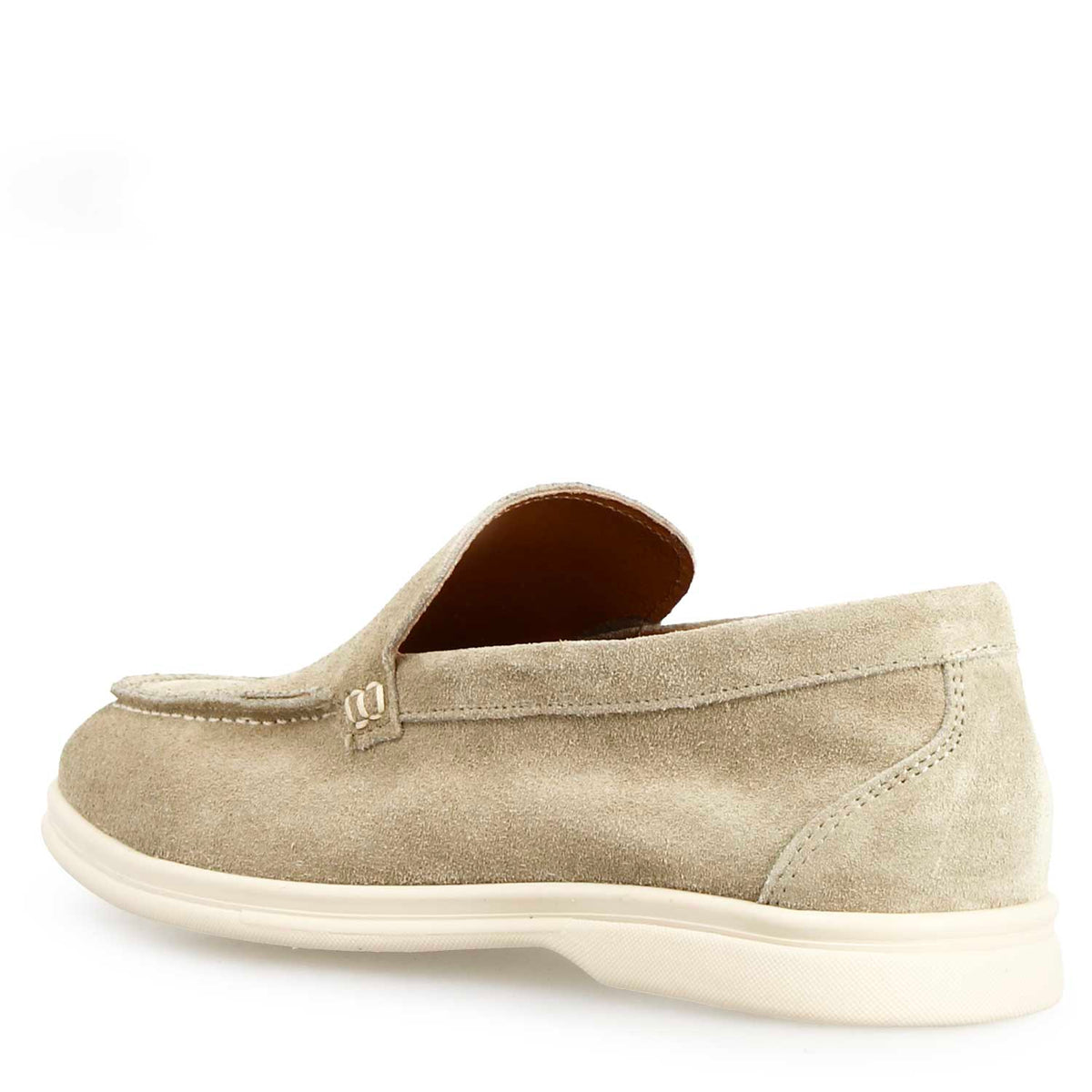 Mocassino Elite da uomo in camoscio beige - LeonardoShoes