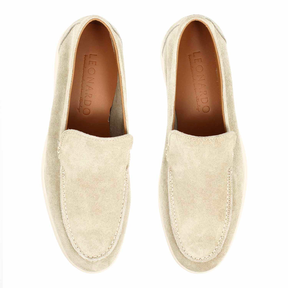 Mocassino Elite da uomo in camoscio beige - LeonardoShoes