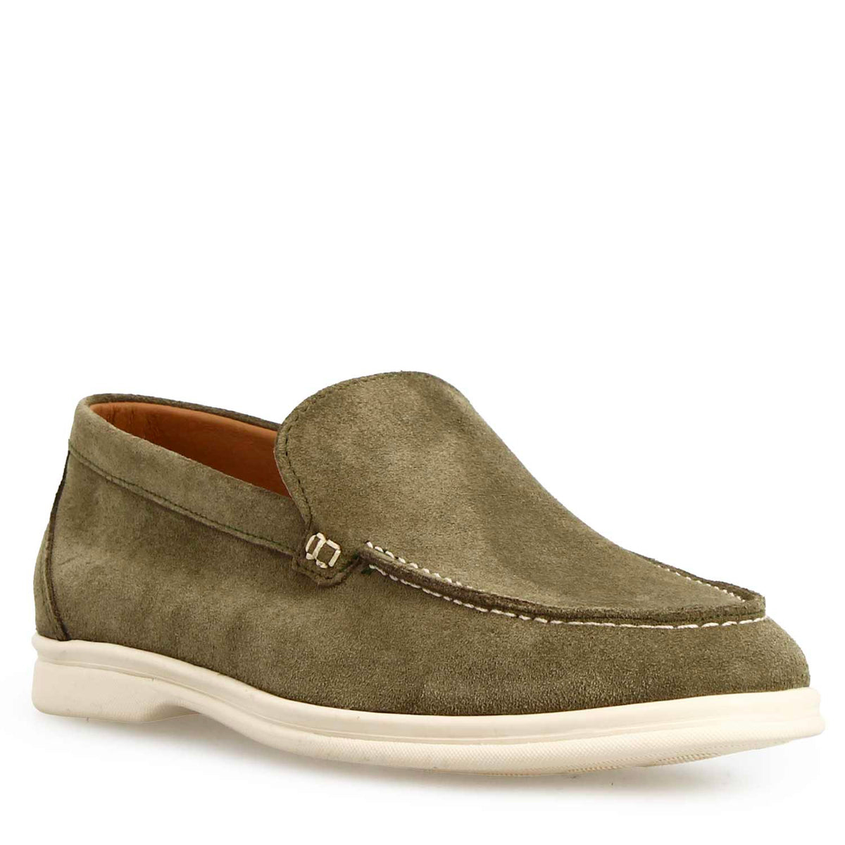 Mocassino Elite da uomo in camoscio verde - LeonardoShoes