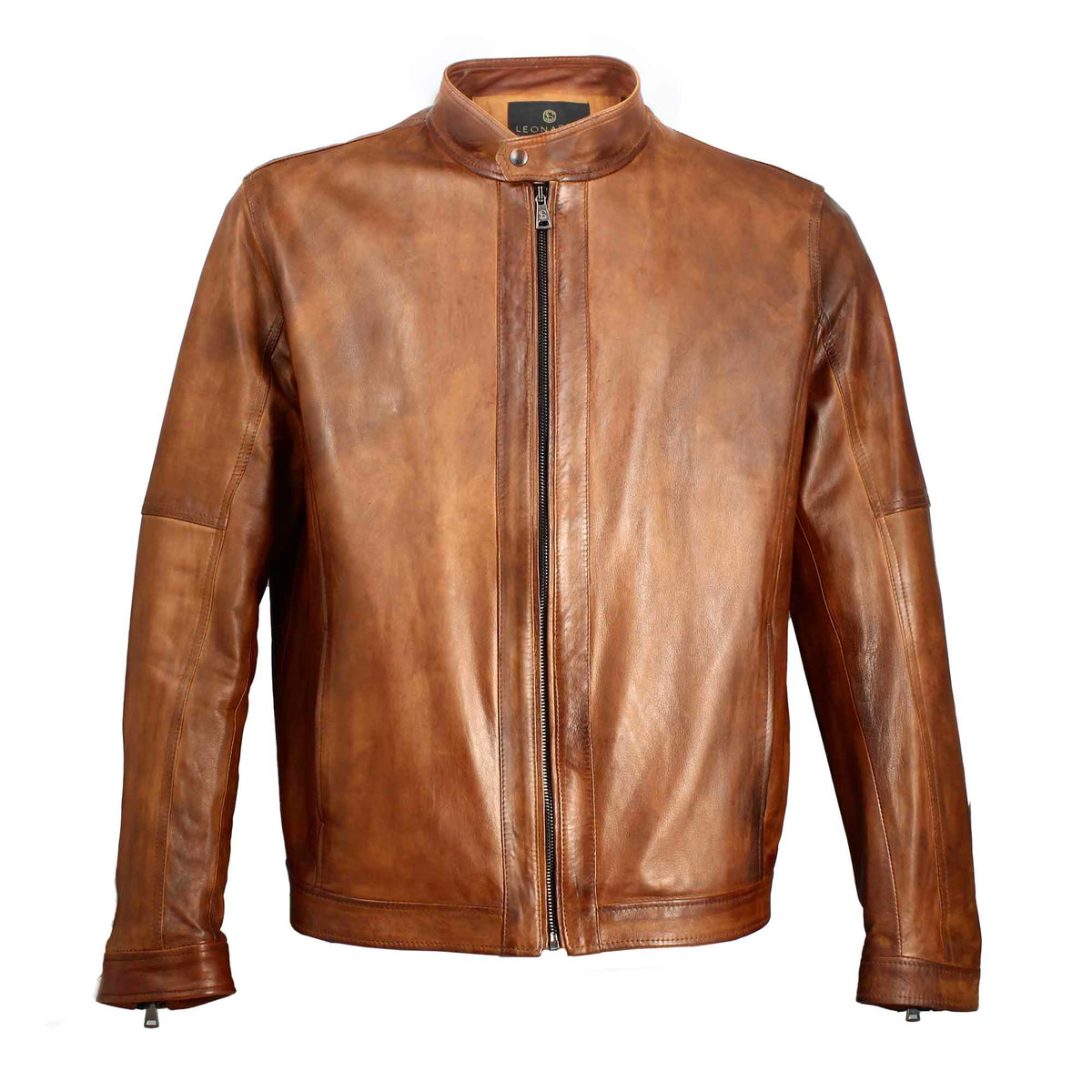 Giacca da uomo in morbida pelle marrone conciata al vegetale - LeonardoShoes