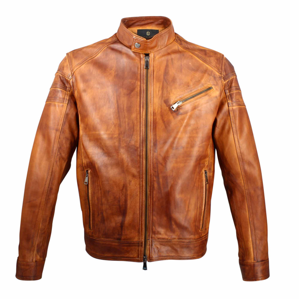Giacca sportiva da uomo in pelle marrone conciata al vegetale - LeonardoShoes