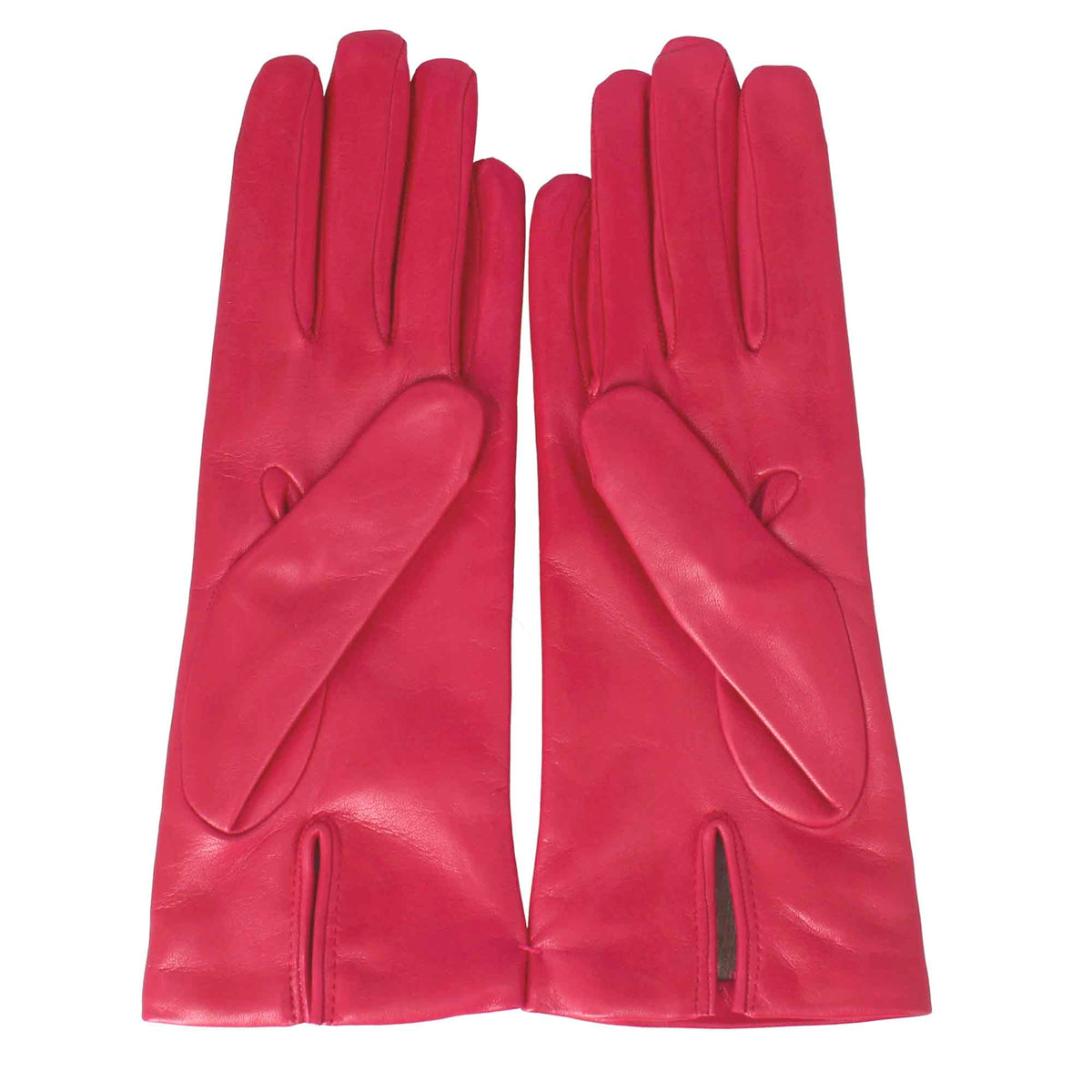 Guanto da donna in pelle color fuxia liscia con fodera in cashmere - LeonardoShoes