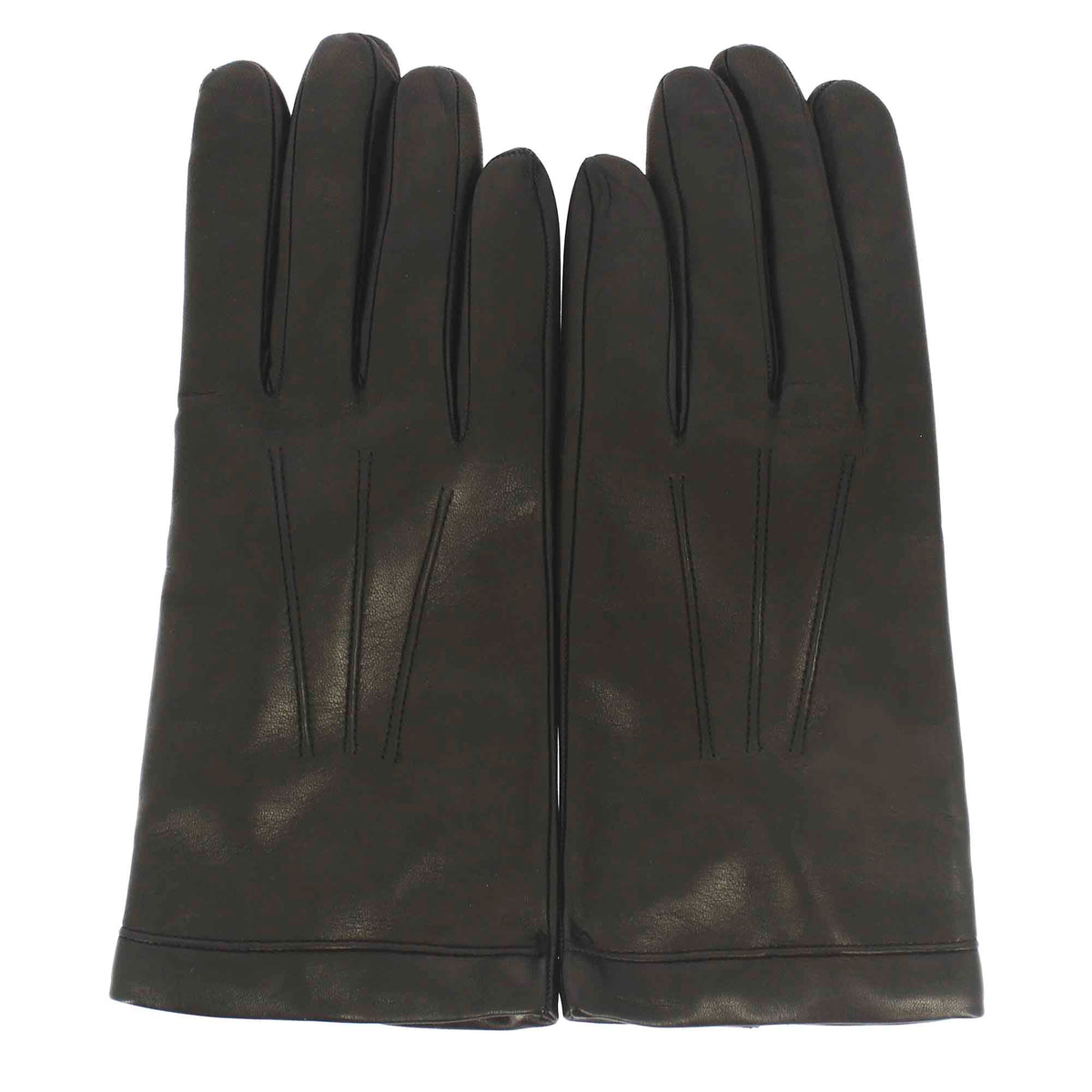 Guanto da uomo nero in pelle colore nero foderato in cashmere - LeonardoShoes