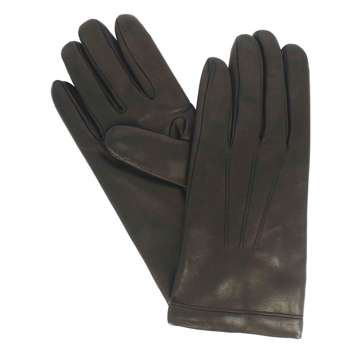 Guanto da uomo nero in pelle colore nero foderato in cashmere - LeonardoShoes