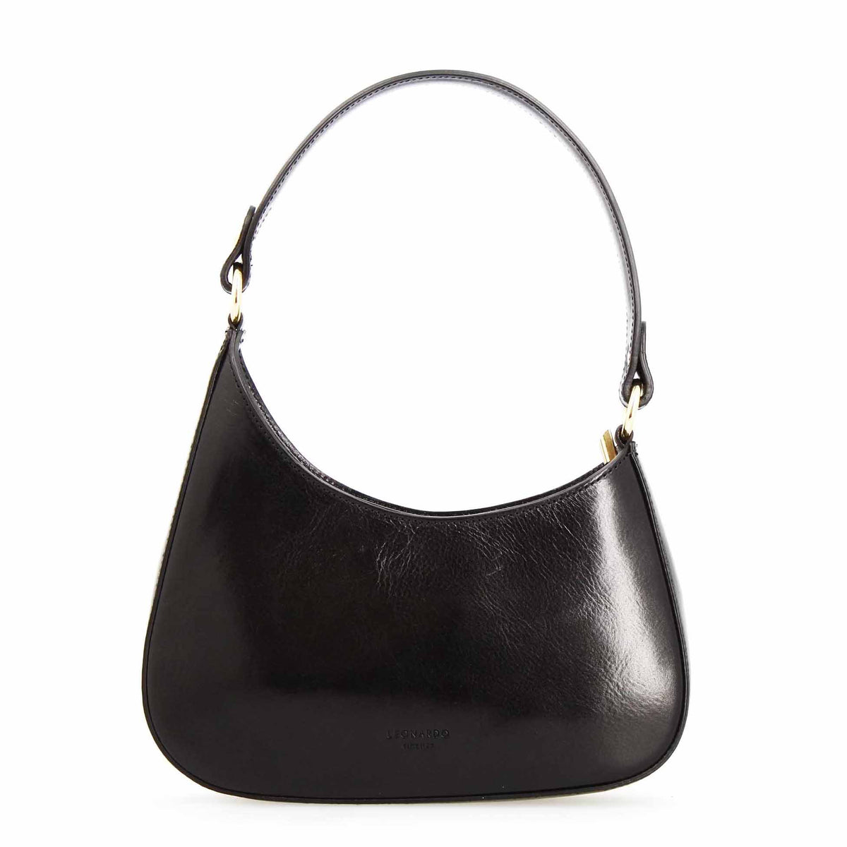 Isotta M - Borsa a mano da donna mezzaluna in pelle nera