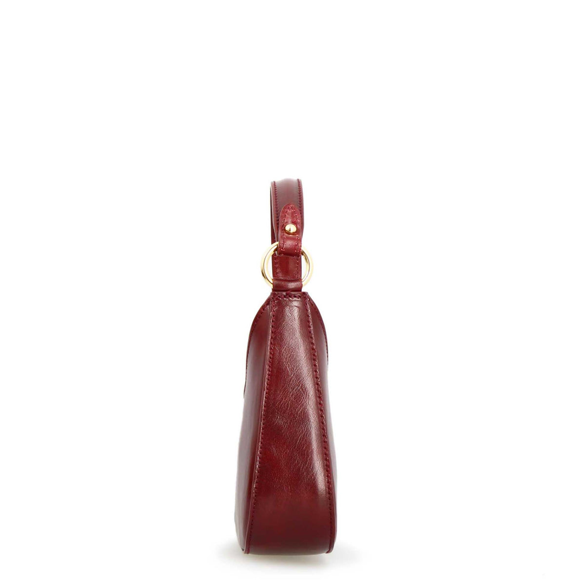 Isotta S - Mini borsa mezzaluna in pelle bordeaux