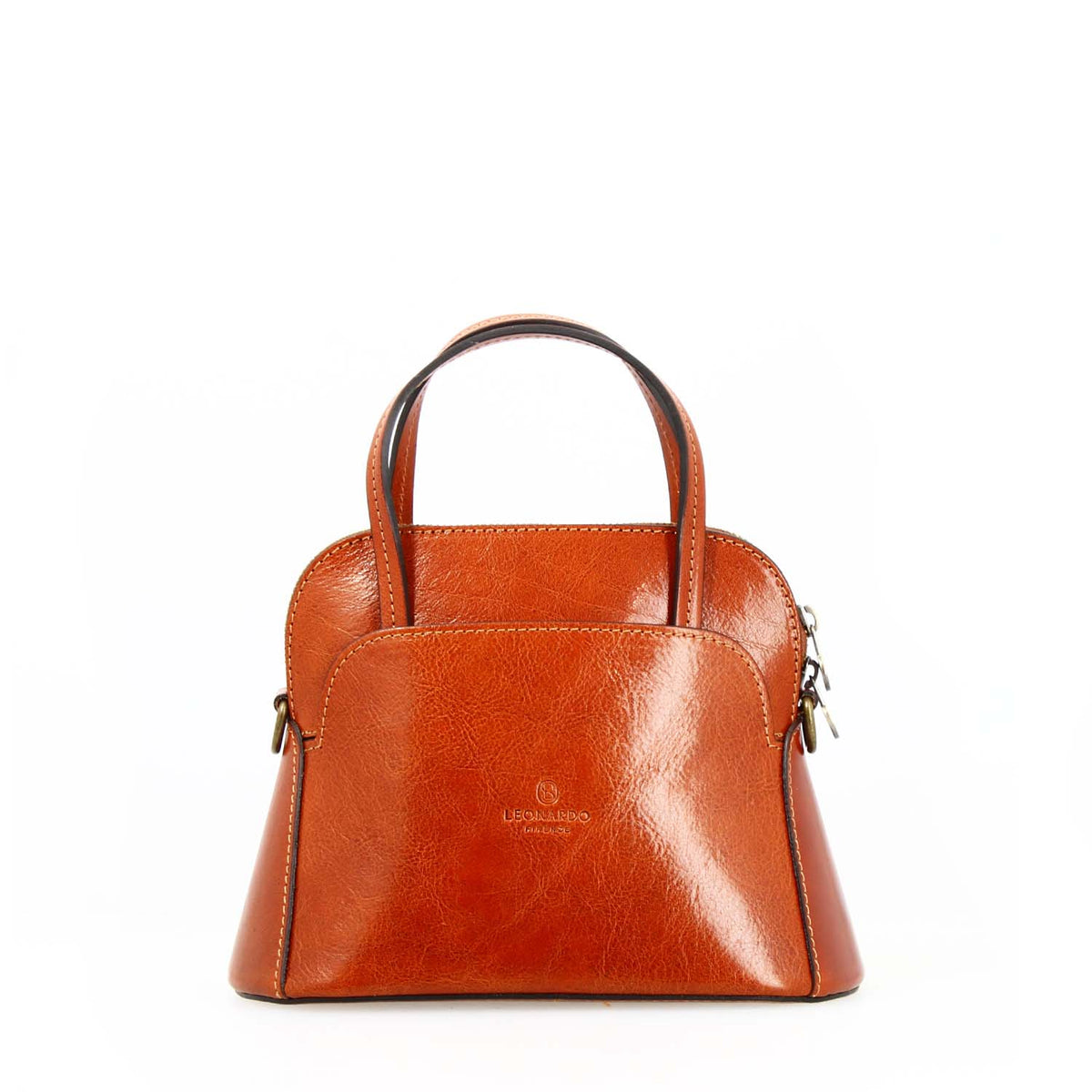Borsa a tracolla Livia da donna in pelle arancione semi lucida - LeonardoShoes