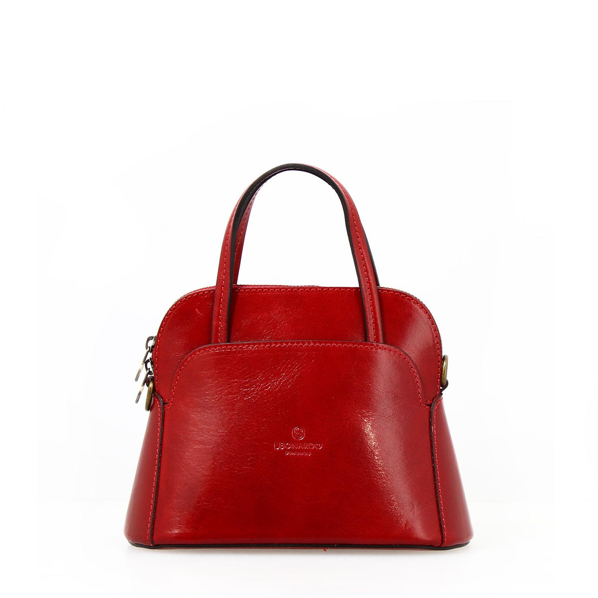Borsa a tracolla Livia da donna in pelle rossa semi lucida - LeonardoShoes
