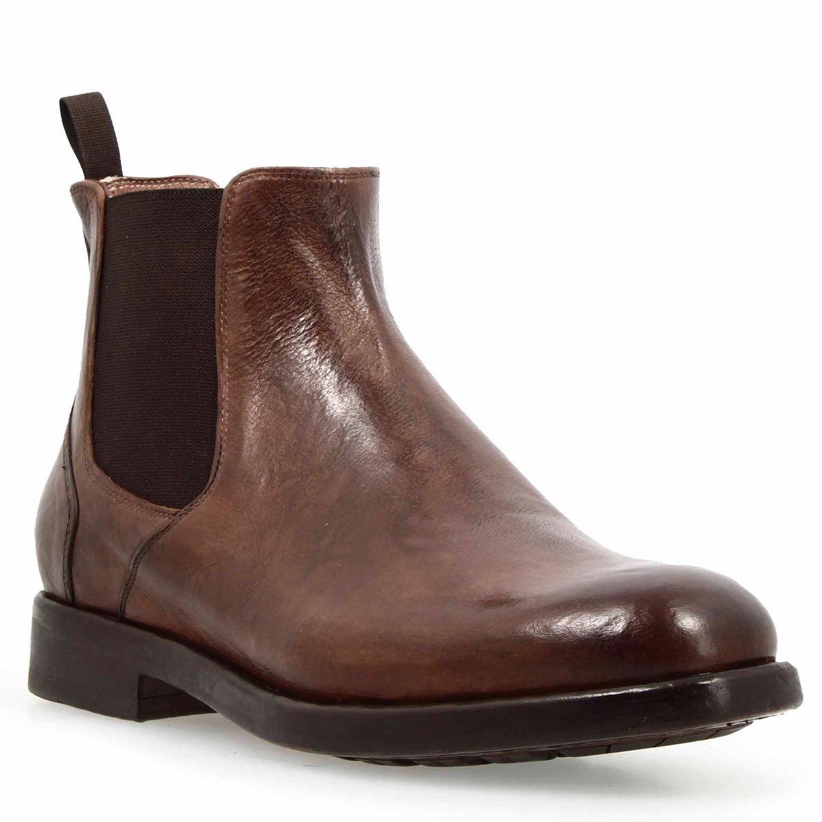 Stivaletto Chelsea moderno marrone da uomo - LeonardoShoes