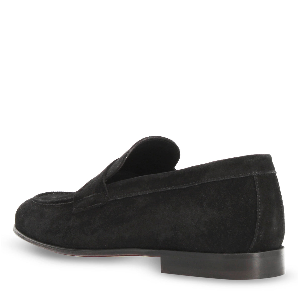 Mocassino nero artigianale da uomo in pelle scamosciata - LeonardoShoes