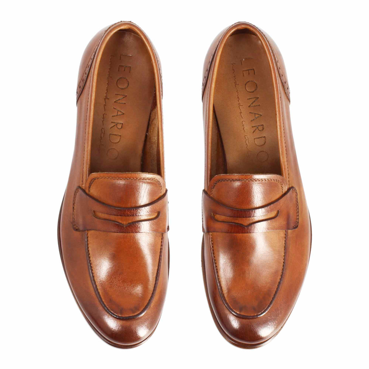 Mocassini da donna artigianali in pelle marrone - LeonardoShoes
