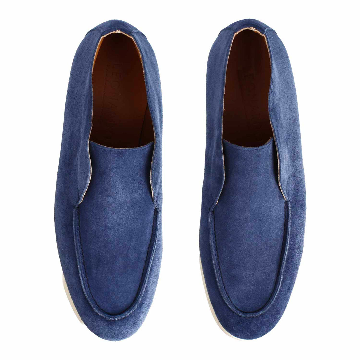 Mocassino alto Elite da uomo in camoscio blu - LeonardoShoes