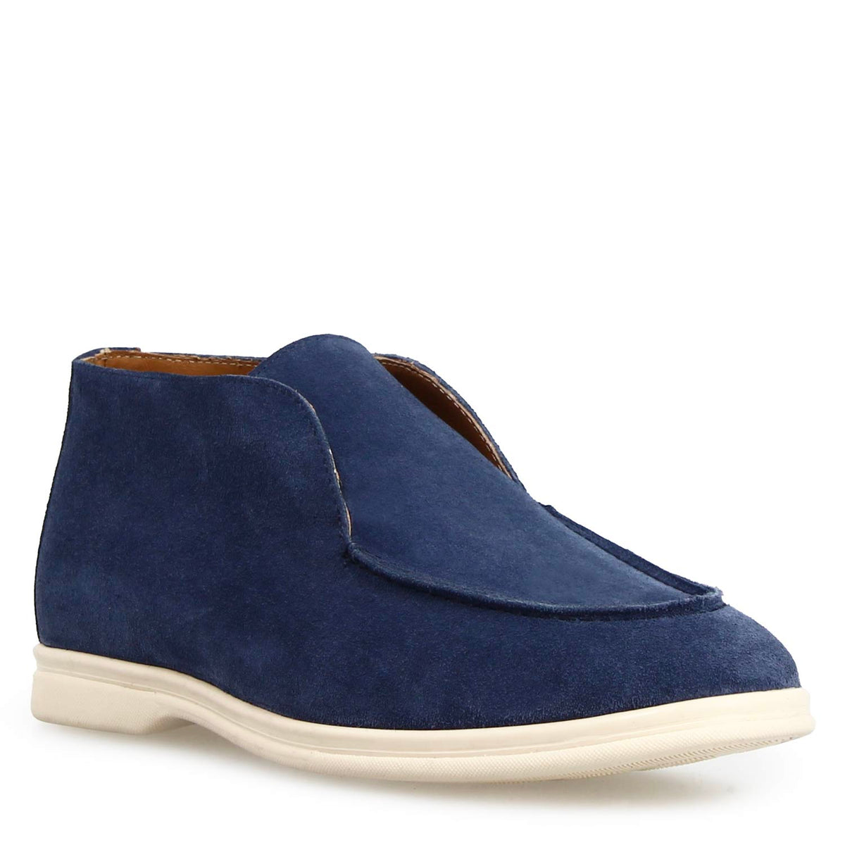 Mocassino alto Elite da uomo in camoscio blu - LeonardoShoes