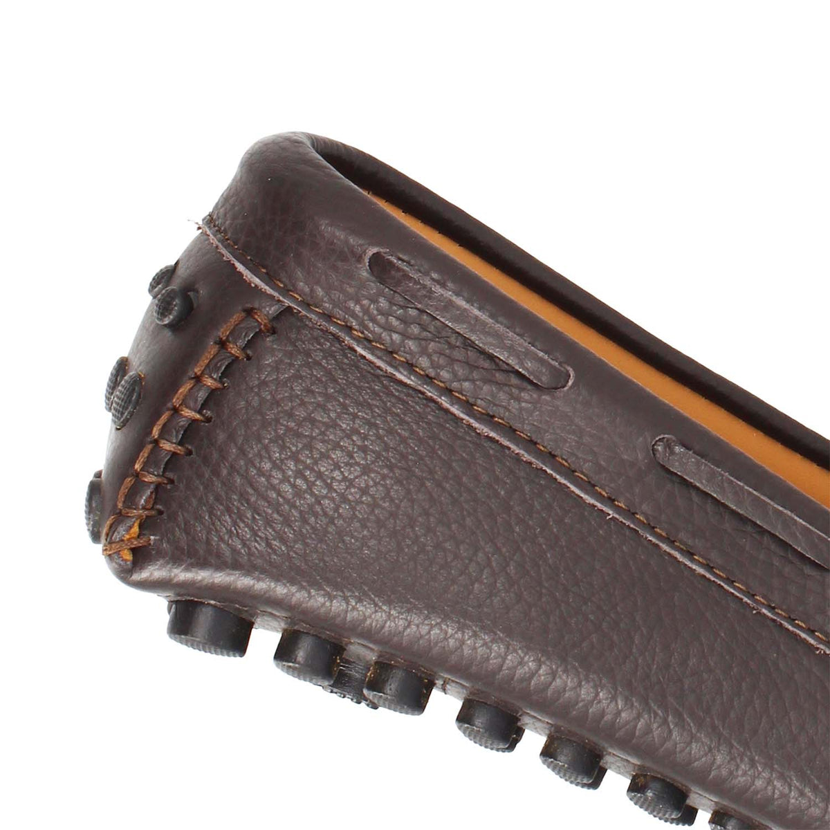 Mocassino artigianale driving da uomo in pelle marrone Dario - LeonardoShoes