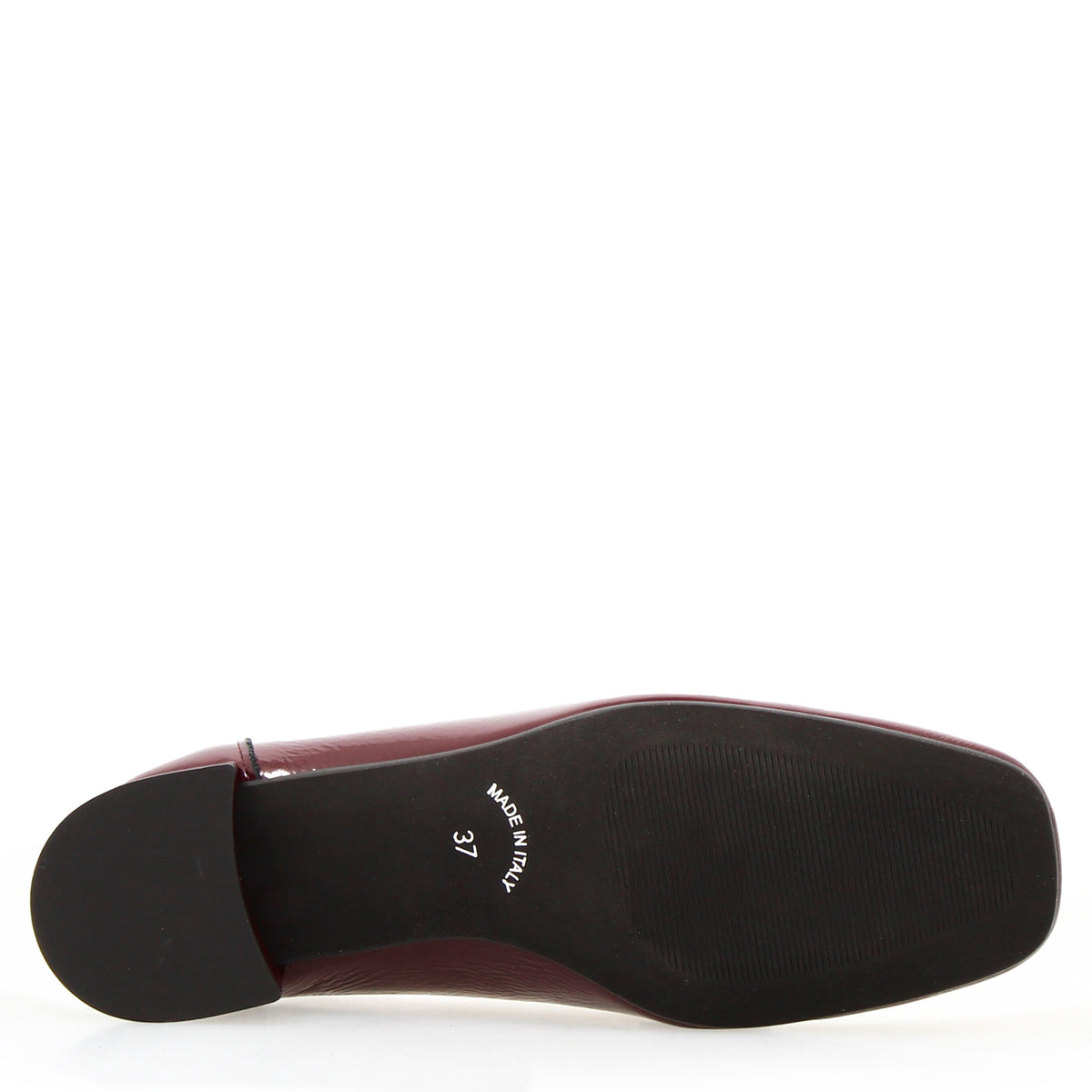Mocassino artigianale da donna in pelle verniciata bordeaux - LeonardoShoes