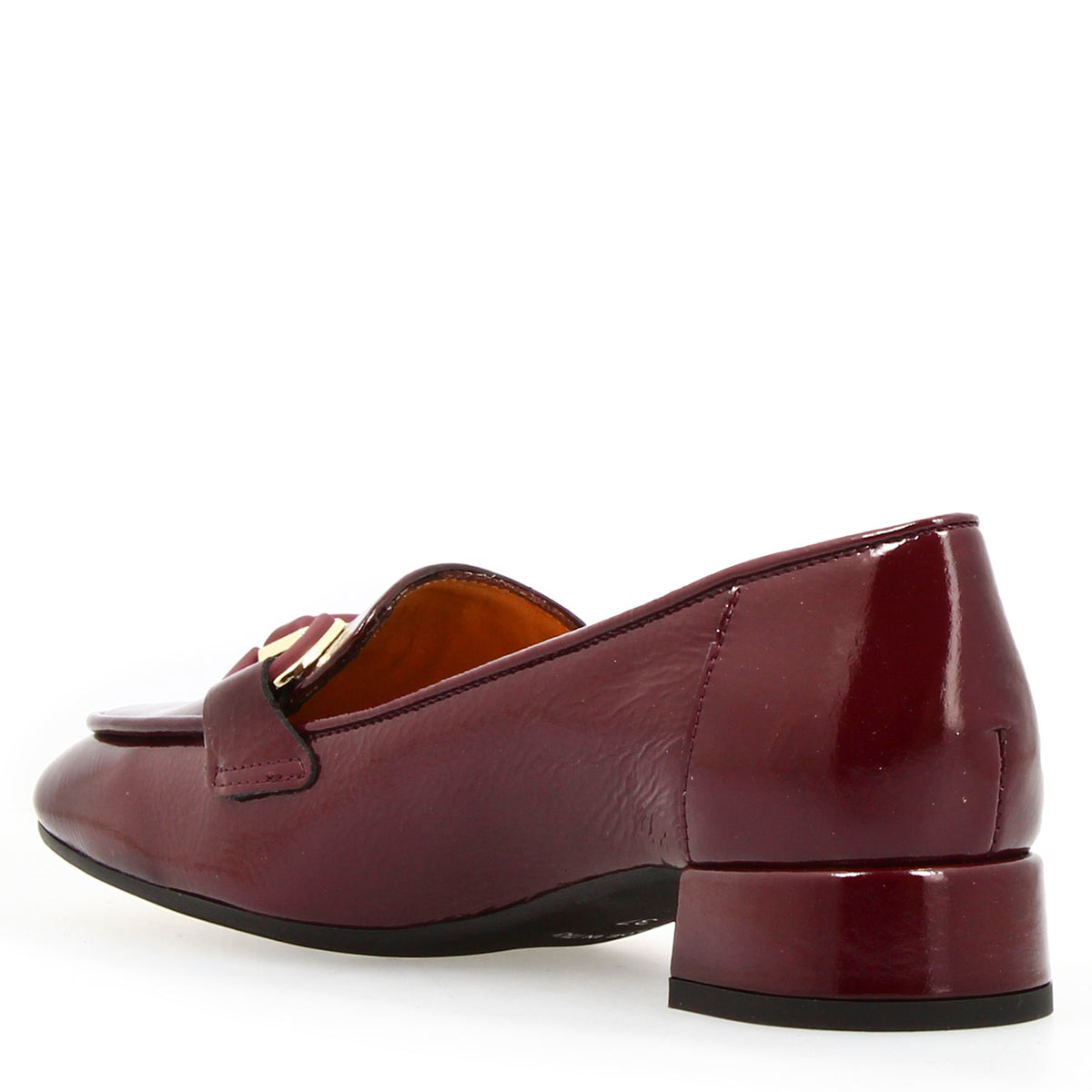Mocassino artigianale da donna in pelle verniciata bordeaux - LeonardoShoes