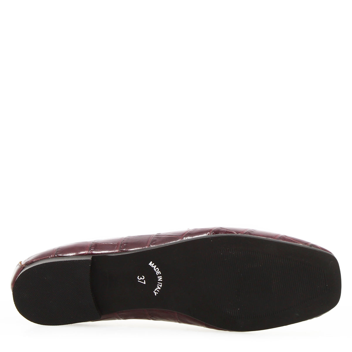 Mocassino artigianale da donna in pelle stampa cocco bordeaux - LeonardoShoes