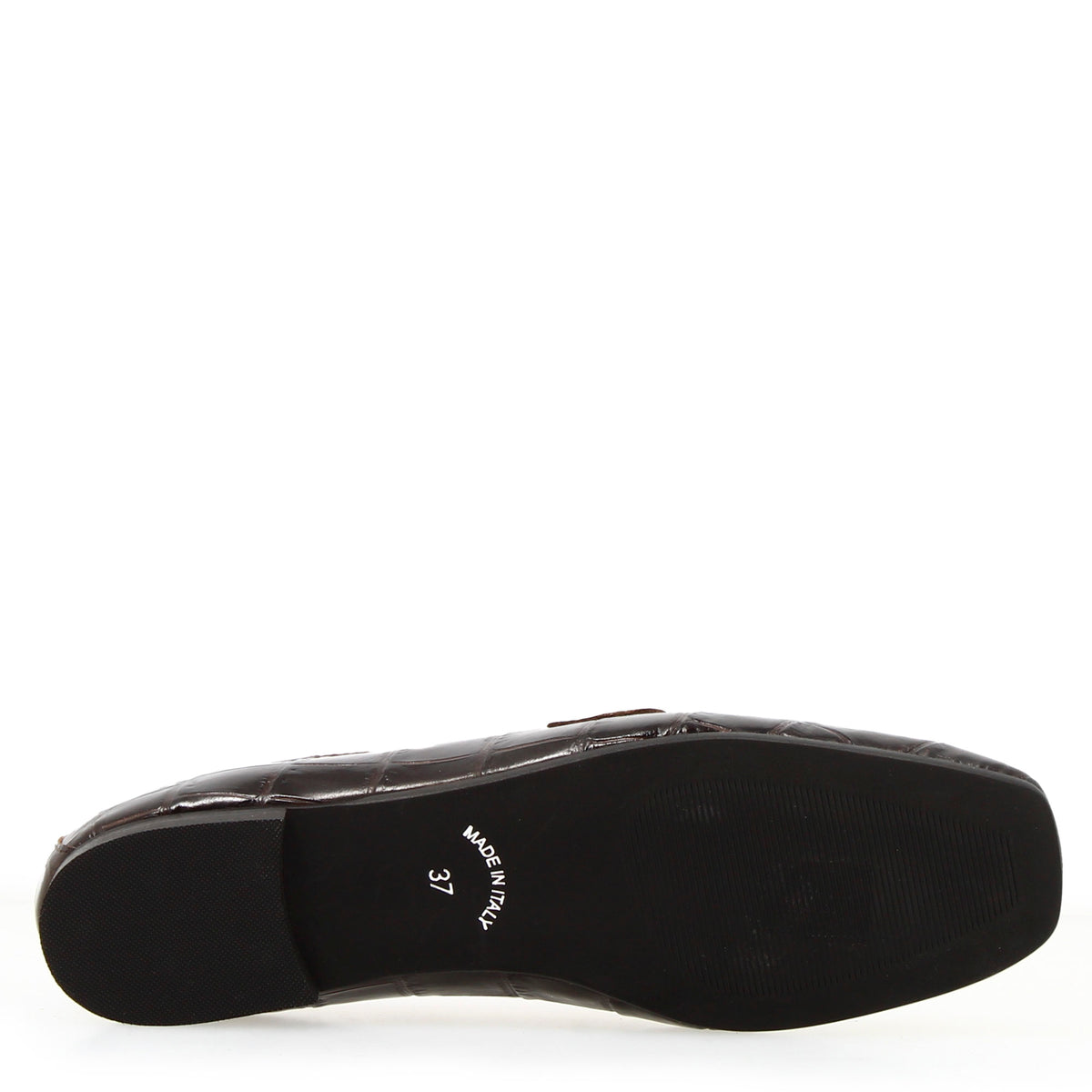 Mocassino artigianale da donna in pelle stampa cocco marrone - LeonardoShoes