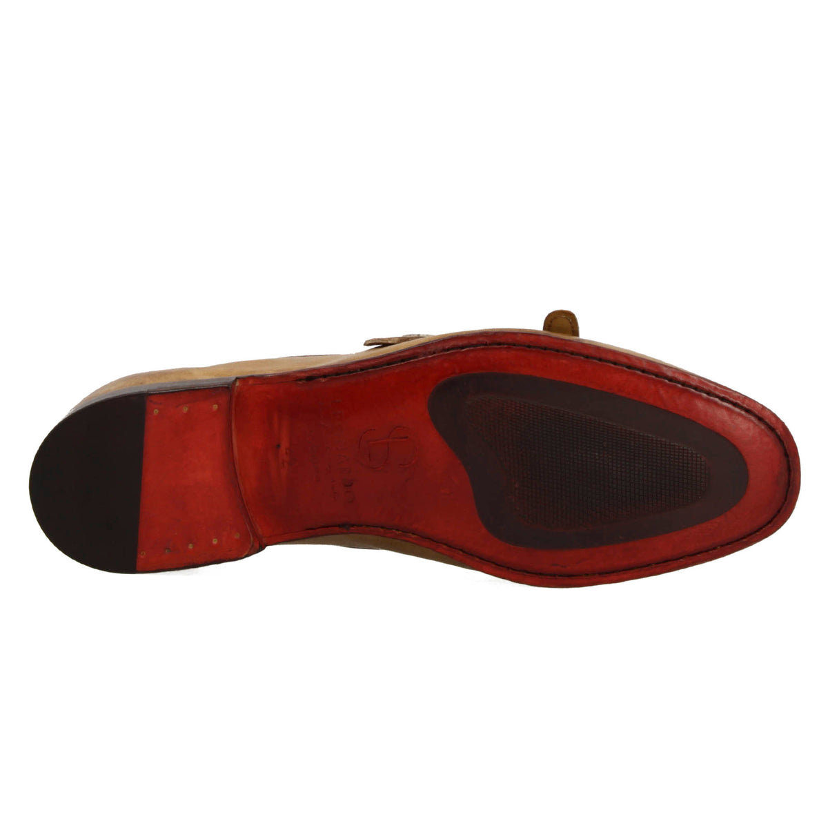 Mocassino artigianale marrone da uomo con doppia fibbia - LeonardoShoes