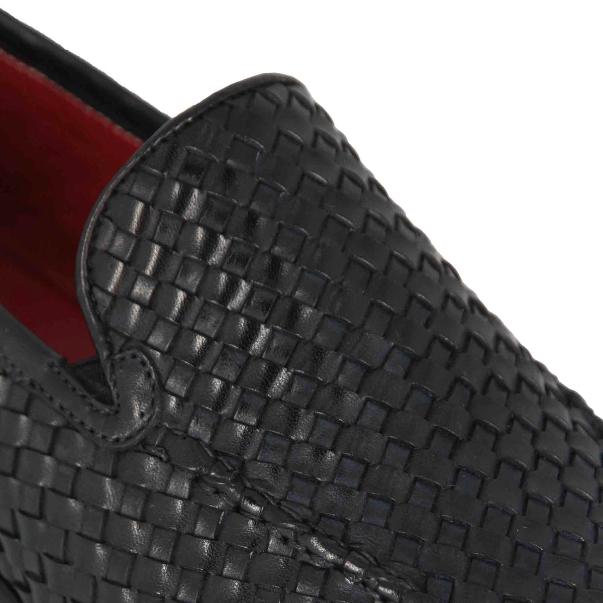 Mocassino classico da uomo in pelle intrecciata colore blu - LeonardoShoes