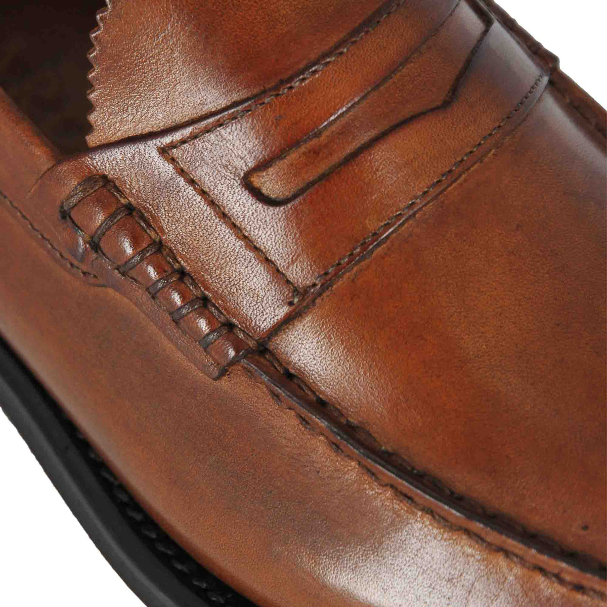 Mocassino college con bocca di leone da uomo in pelle colore marrone - LeonardoShoes