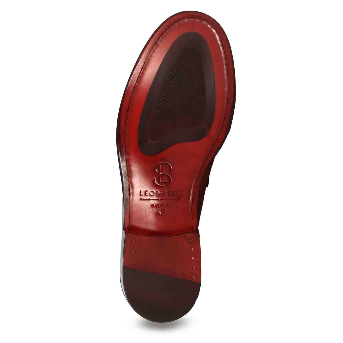 Mocassino college con bocca di leone da uomo in pelle colore marrone - LeonardoShoes