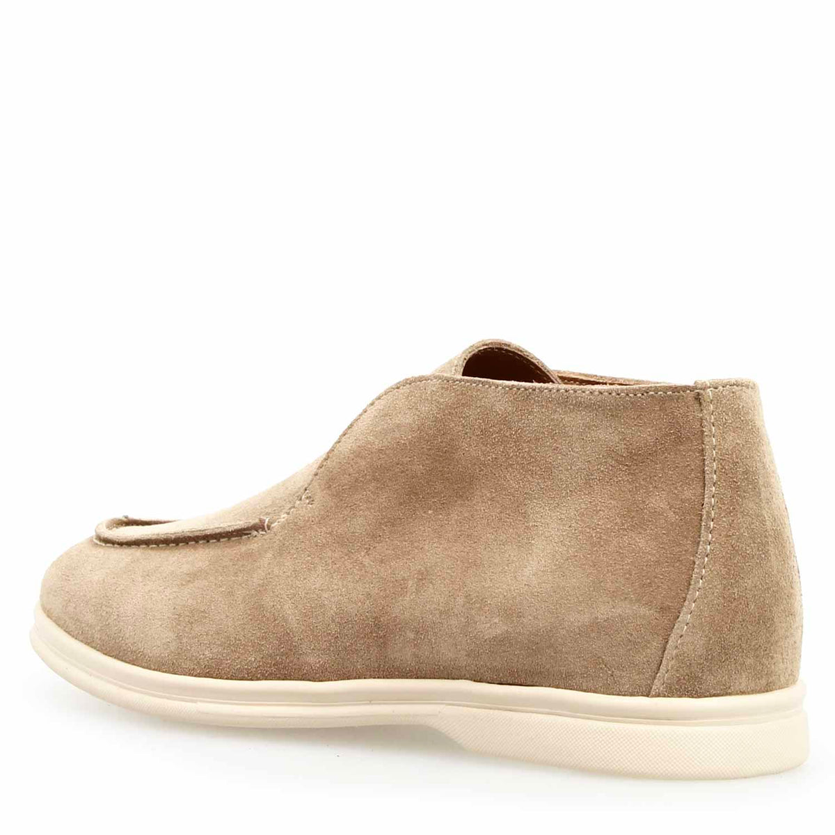 Mocassino alto Elite da uomo in camoscio beige - LeonardoShoes