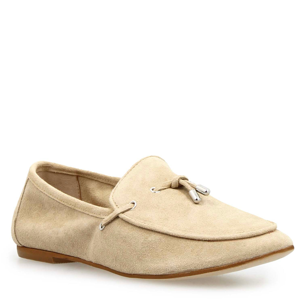 Mocassino da donna Arsilia in camoscio beige - LeonardoShoes