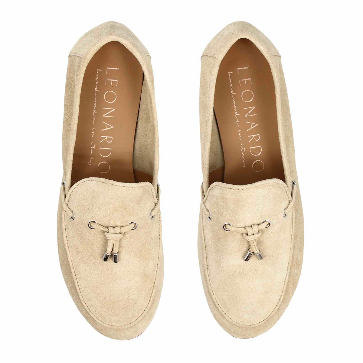 Mocassino da donna Arsilia in camoscio beige - LeonardoShoes