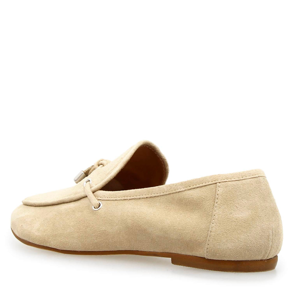 Mocassino da donna Arsilia in camoscio beige - LeonardoShoes