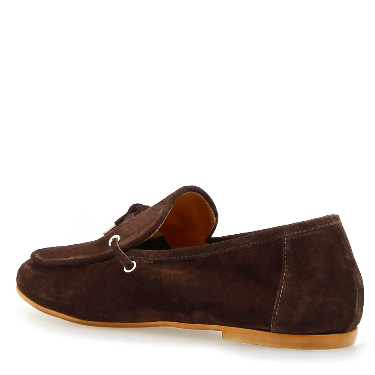 Mocassino da donna Arsilia in camoscio marrone scuro - LeonardoShoes