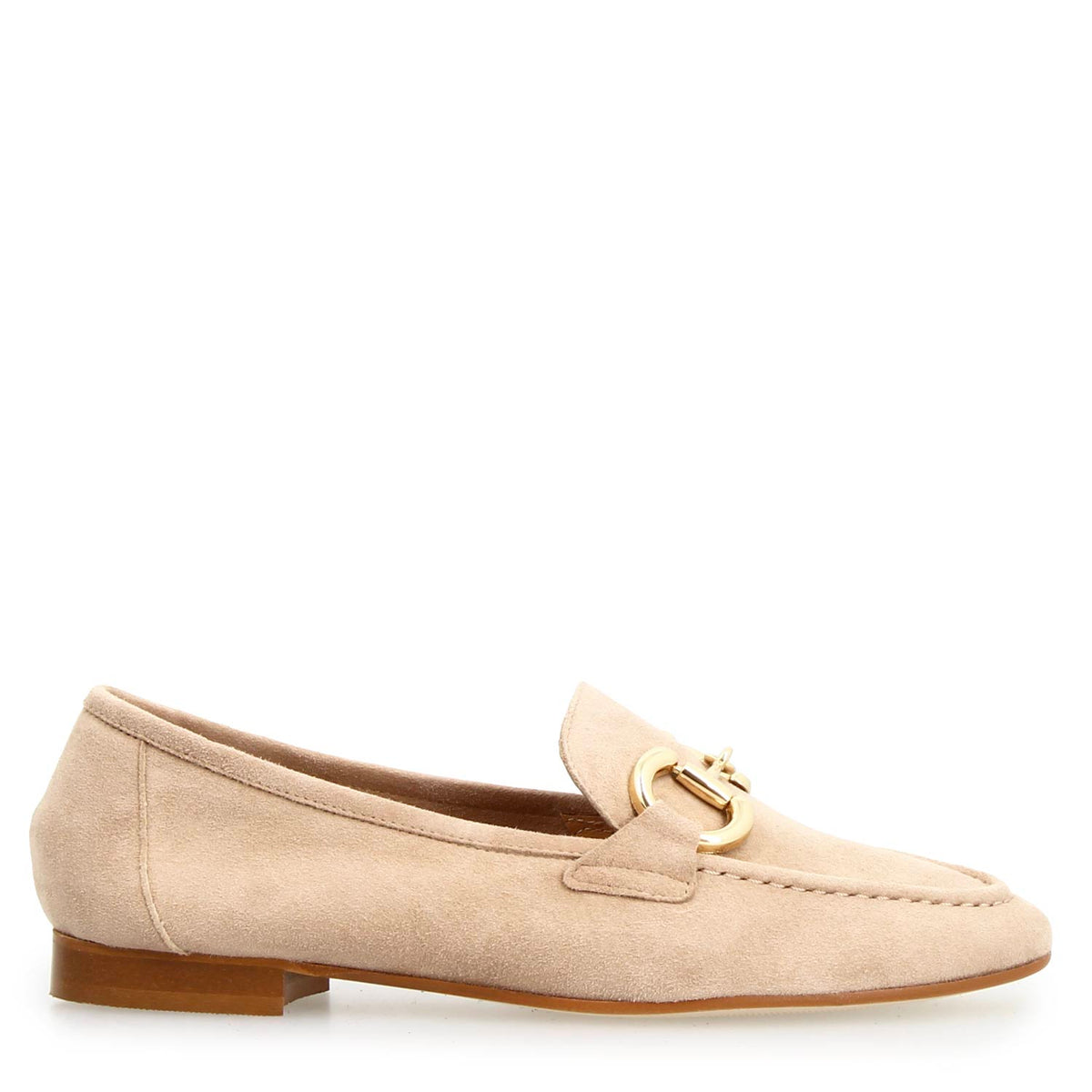 Mocassino da donna Baltea in camoscio beige - LeonardoShoes