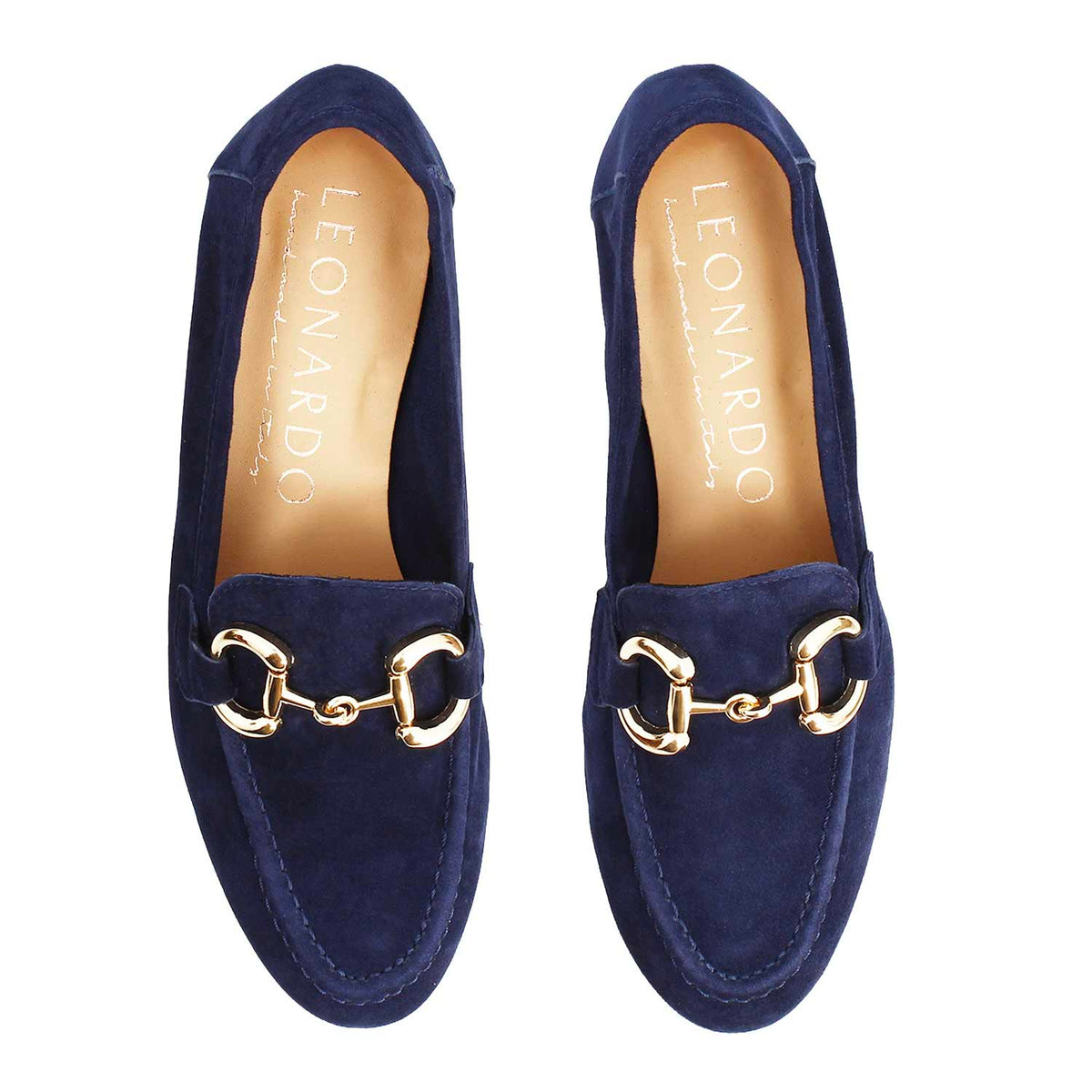 Mocassino fibbia da donna in camoscio blu Baltea - LeonardoShoes