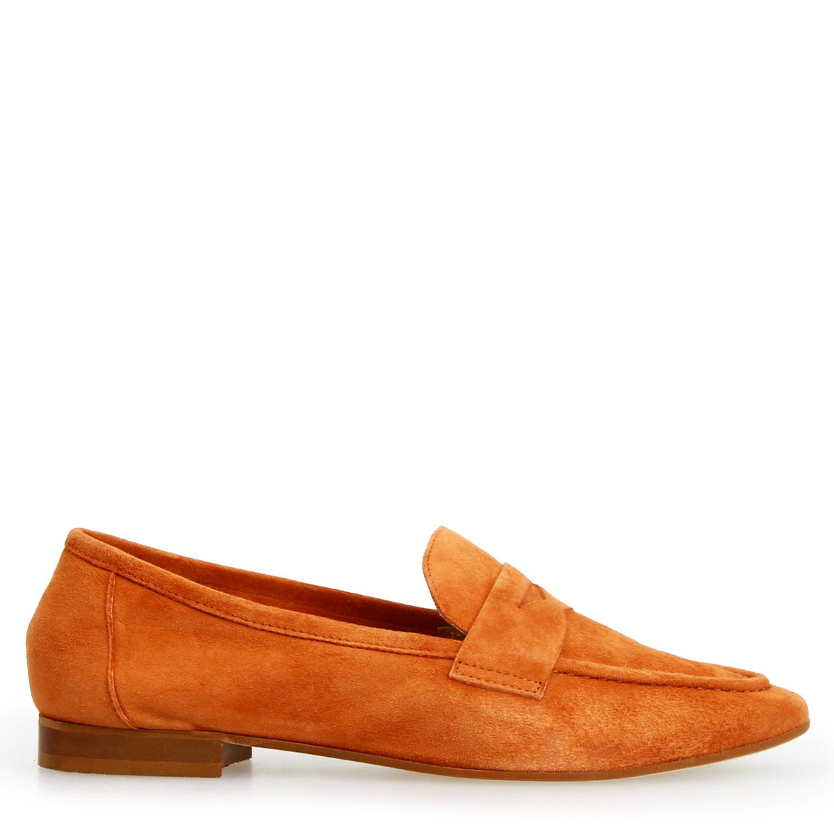 Mocassino da donna Brenta in camoscio arancione - LeonardoShoes