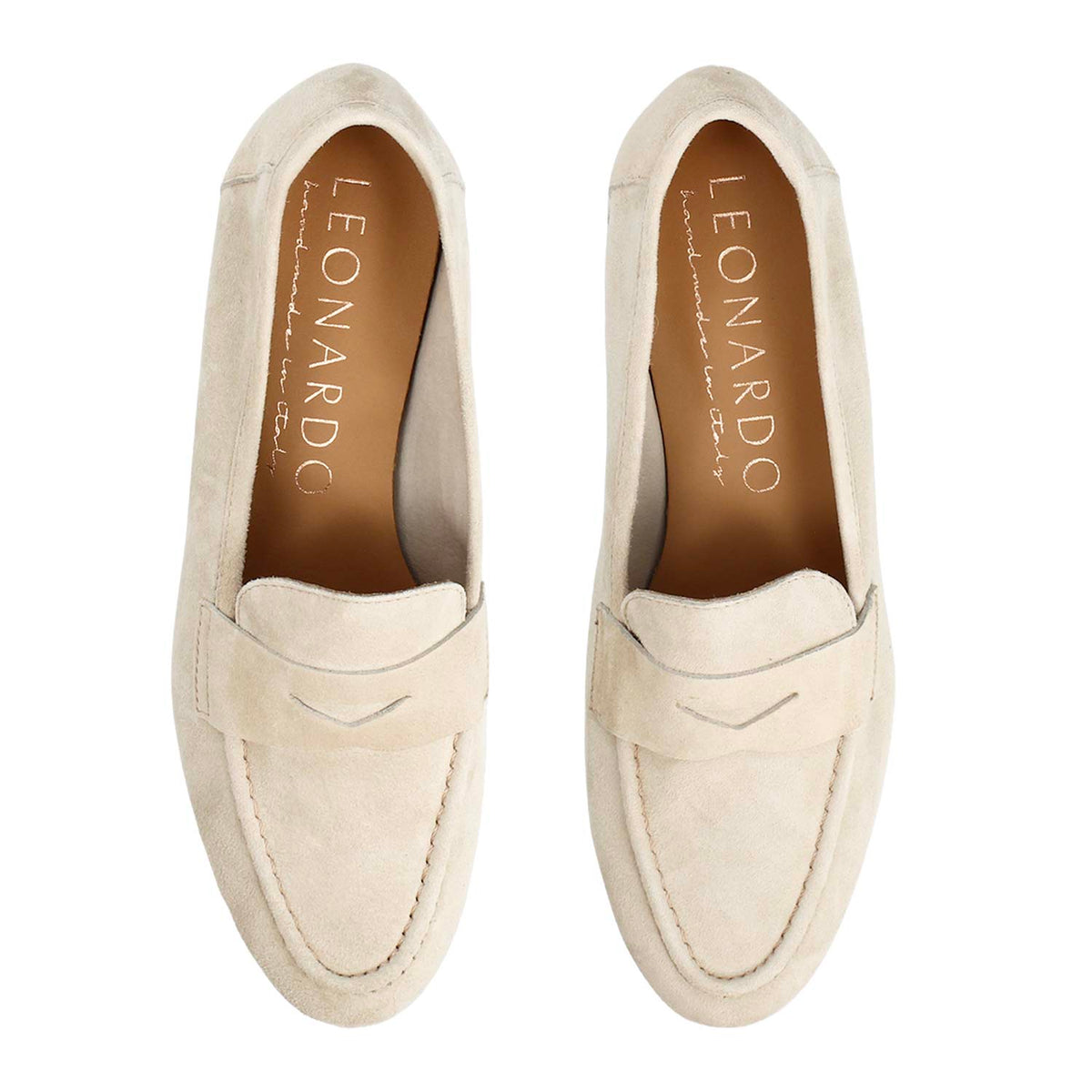 Mocassino da donna Brenta in camoscio beige - LeonardoShoes