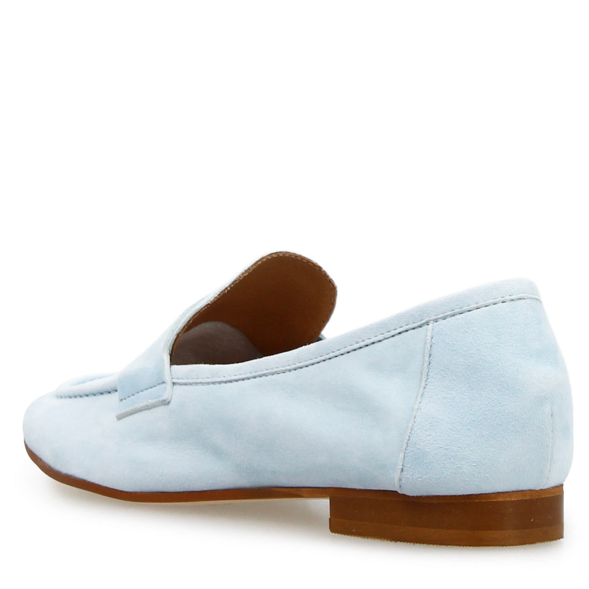 Mocassino da donna Brenta in camoscio celeste - LeonardoShoes