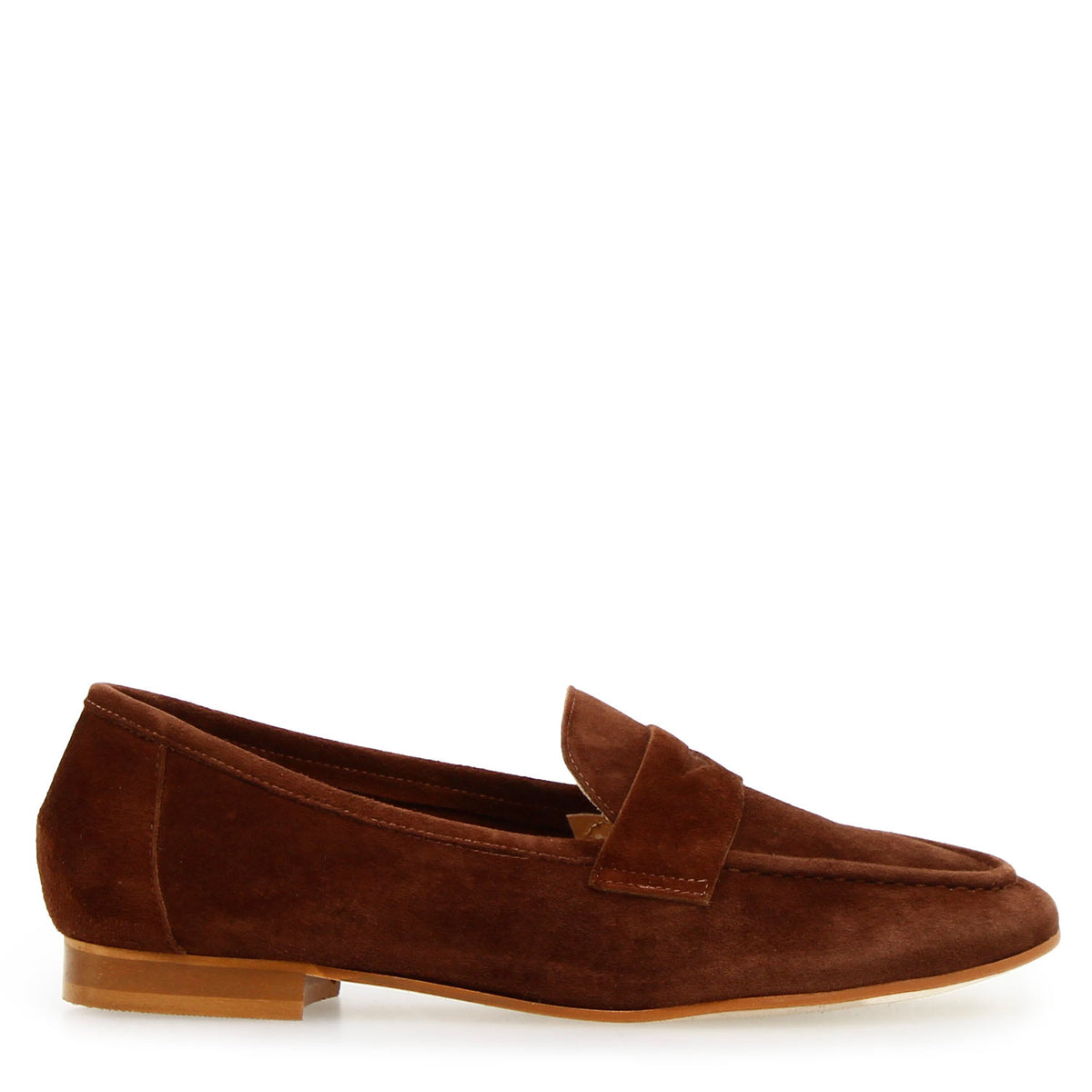 Mocassino da donna Brenta in camoscio marrone - LeonardoShoes