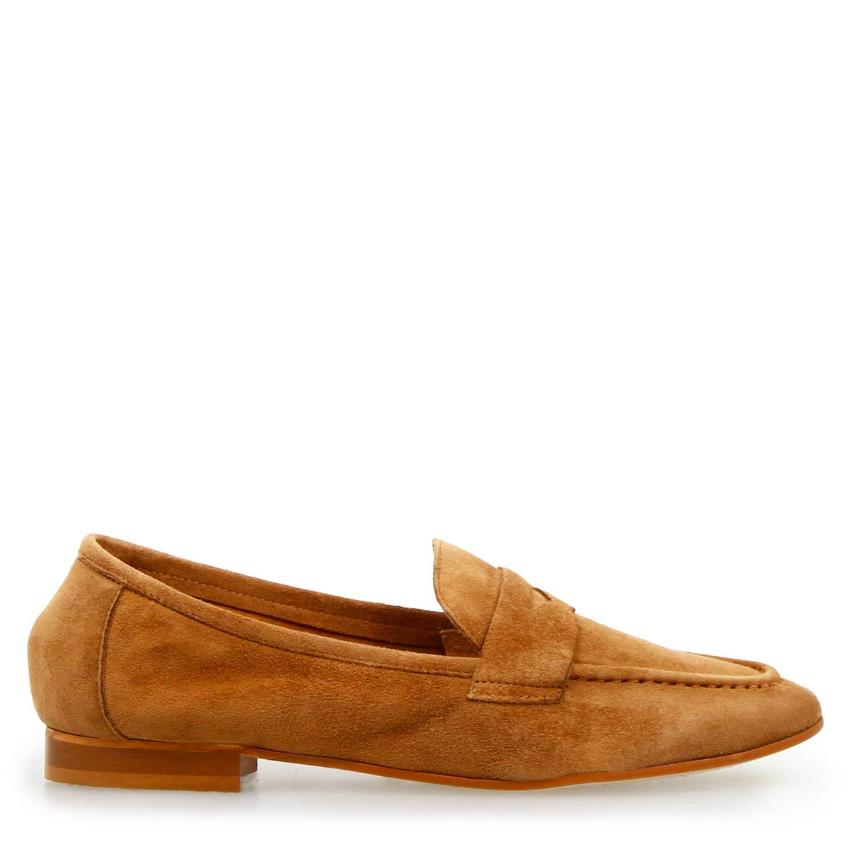 Mocassino da donna Brenta in camoscio marrone chiaro - LeonardoShoes