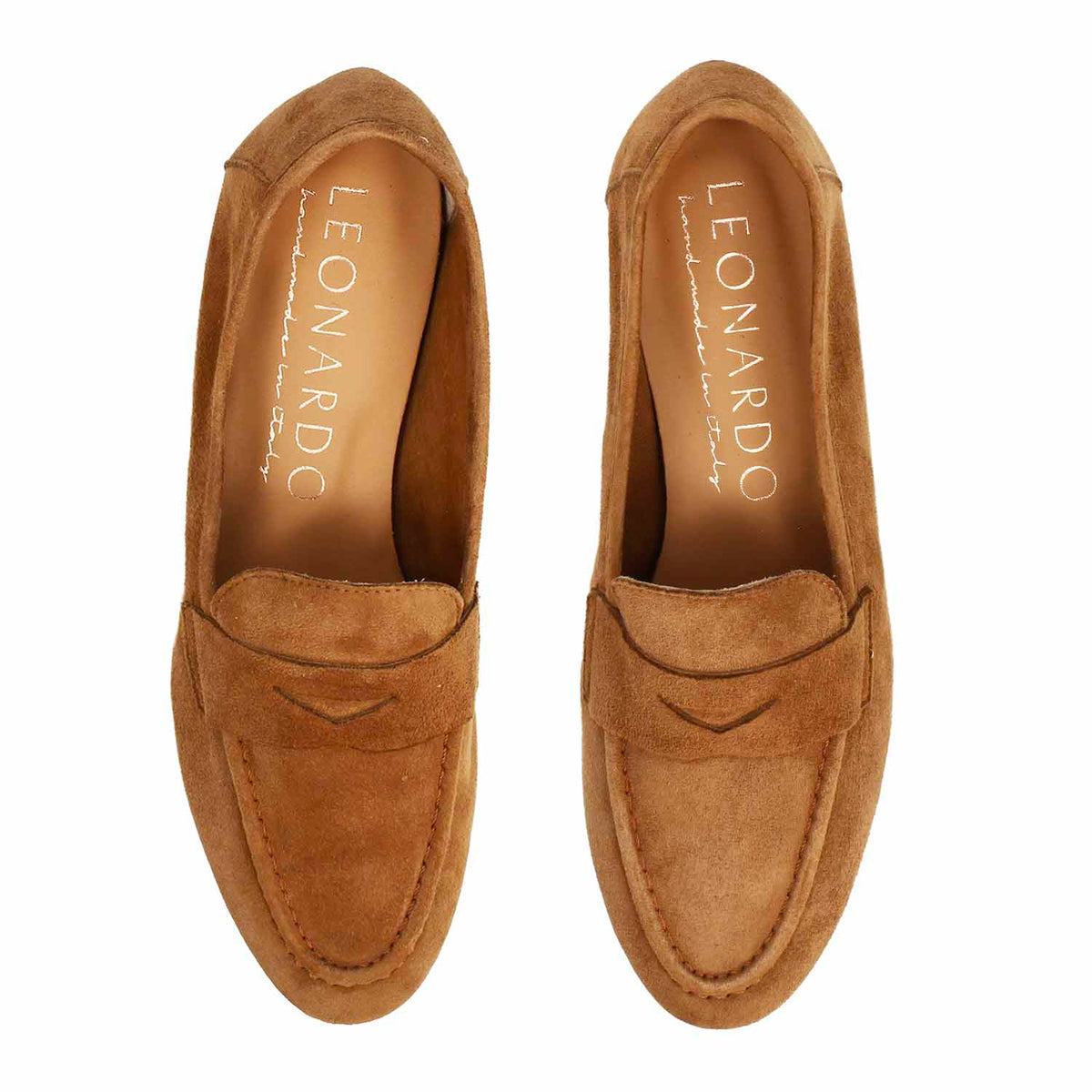 Mocassino da donna Brenta in camoscio marrone chiaro - LeonardoShoes