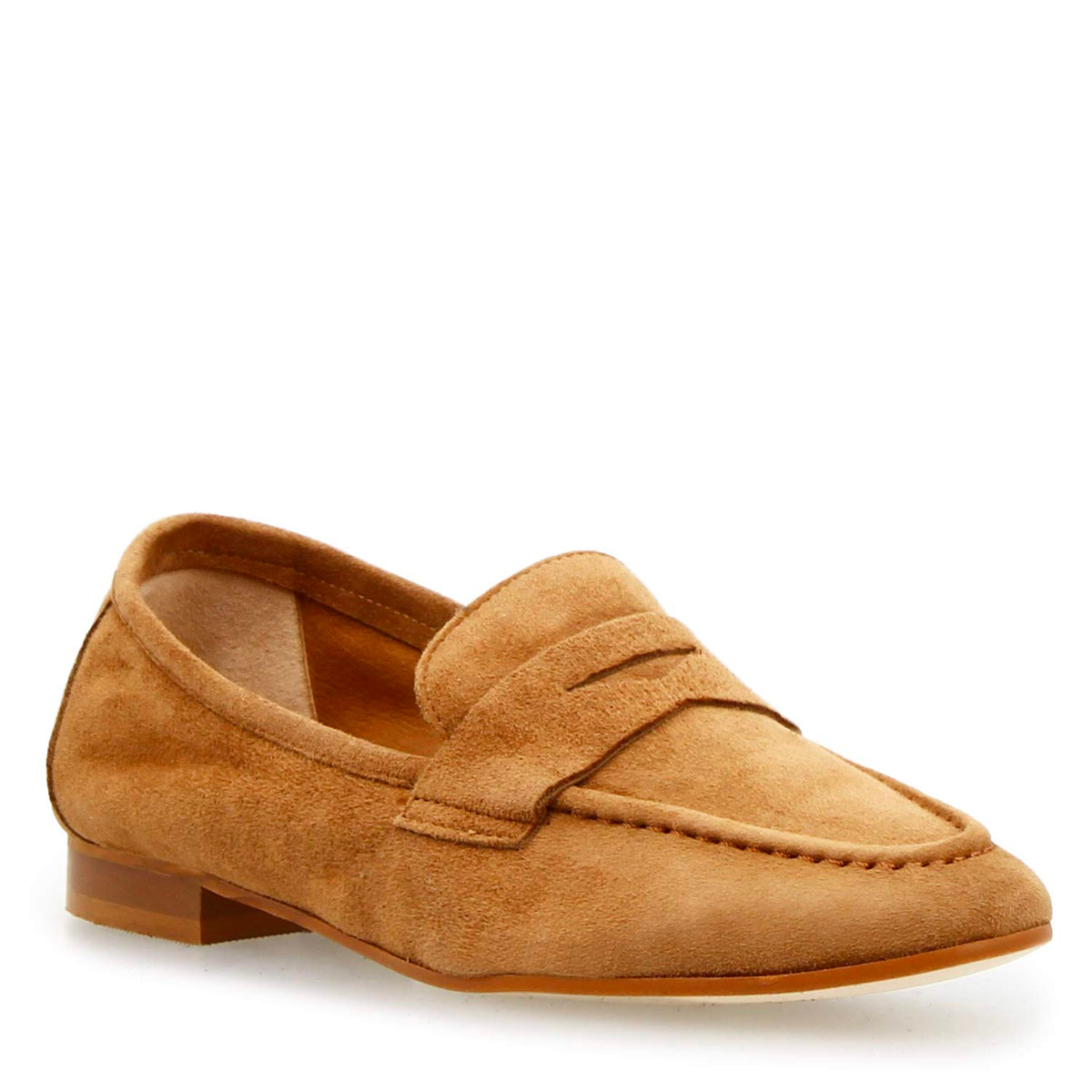 Mocassino da donna Brenta in camoscio marrone chiaro - LeonardoShoes
