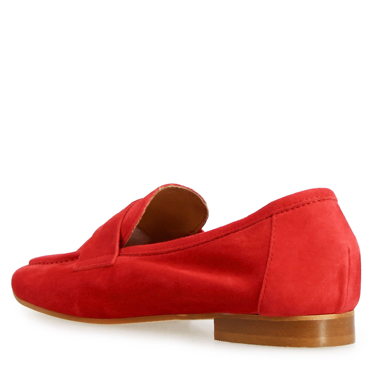 Mocassino da donna Brenta in camoscio rosso - LeonardoShoes