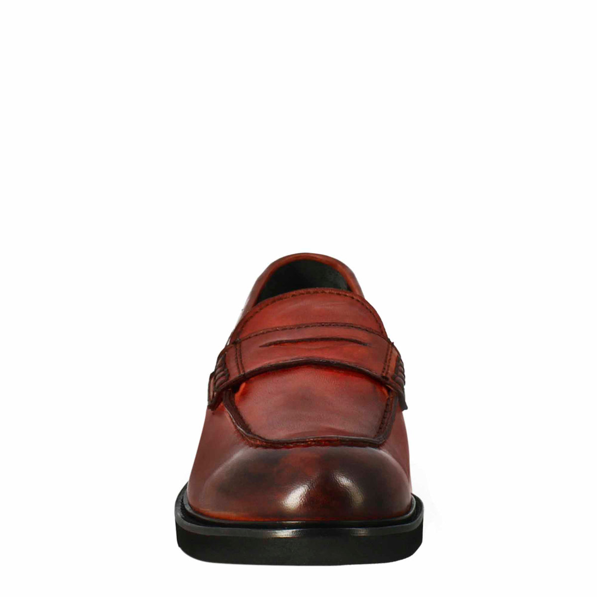 Mocassino da donna paupa in pelle lavata colore rosso - LeonardoShoes