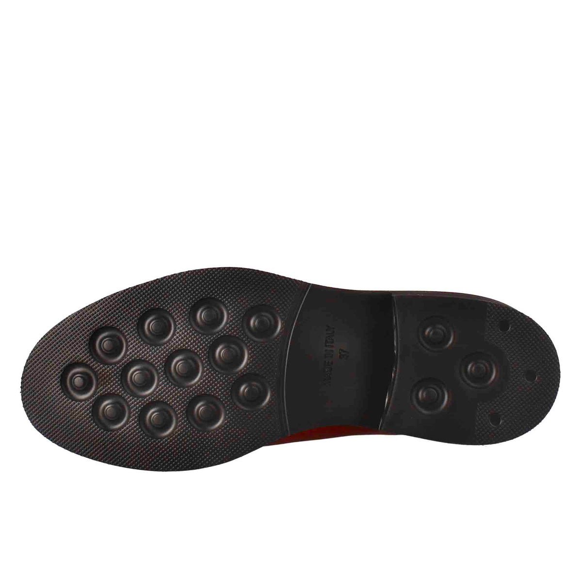 Mocassino da donna paupa in pelle lavata colore rosso - LeonardoShoes