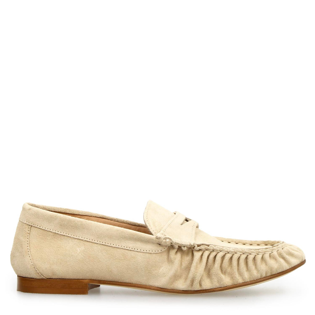 Mocassino da donna Moka in camoscio beige - LeonardoShoes