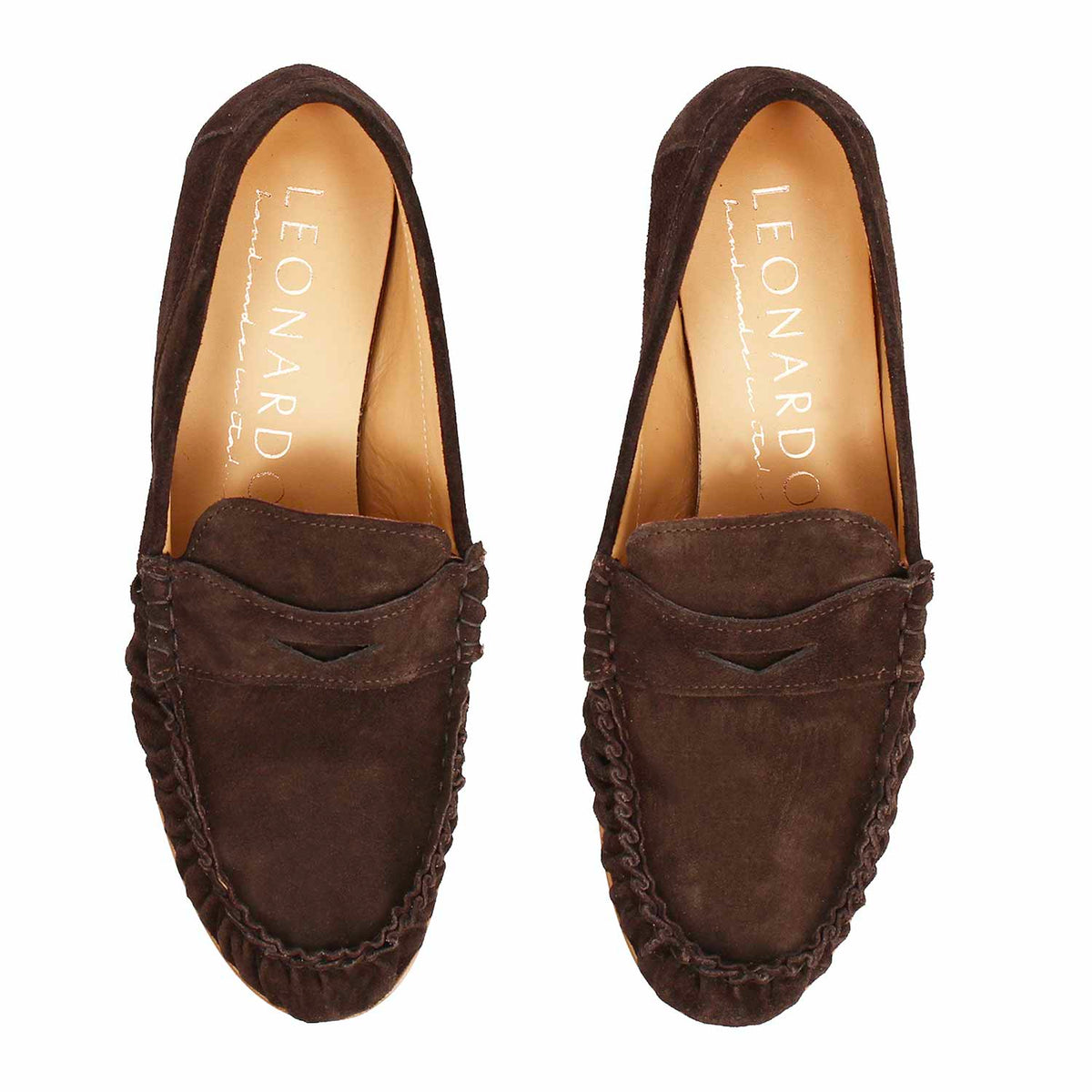 Mocassino da donna Moka in camoscio marrone scuro - LeonardoShoes