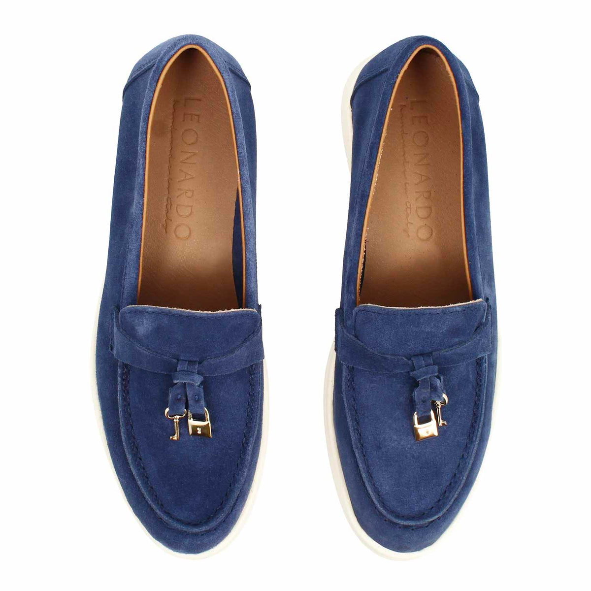 Mocassino drive da donna Vellaria in pelle scamosciata blu - LeonardoShoes